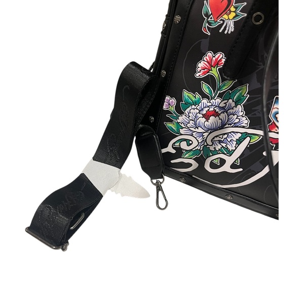 Ed Hardy Geisha Vegan Leather Satchel Crossbody Bag - Picture 5 of 7